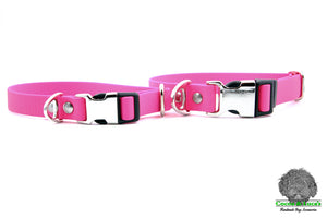 Side Release Buckle HEXA Webbing Dog Collar - Hot Pink