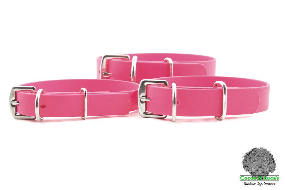 Ubetydelig enestående teenager BioThane® Webbing Dog Collar - Hot Pink – Tuffdogs Stuff