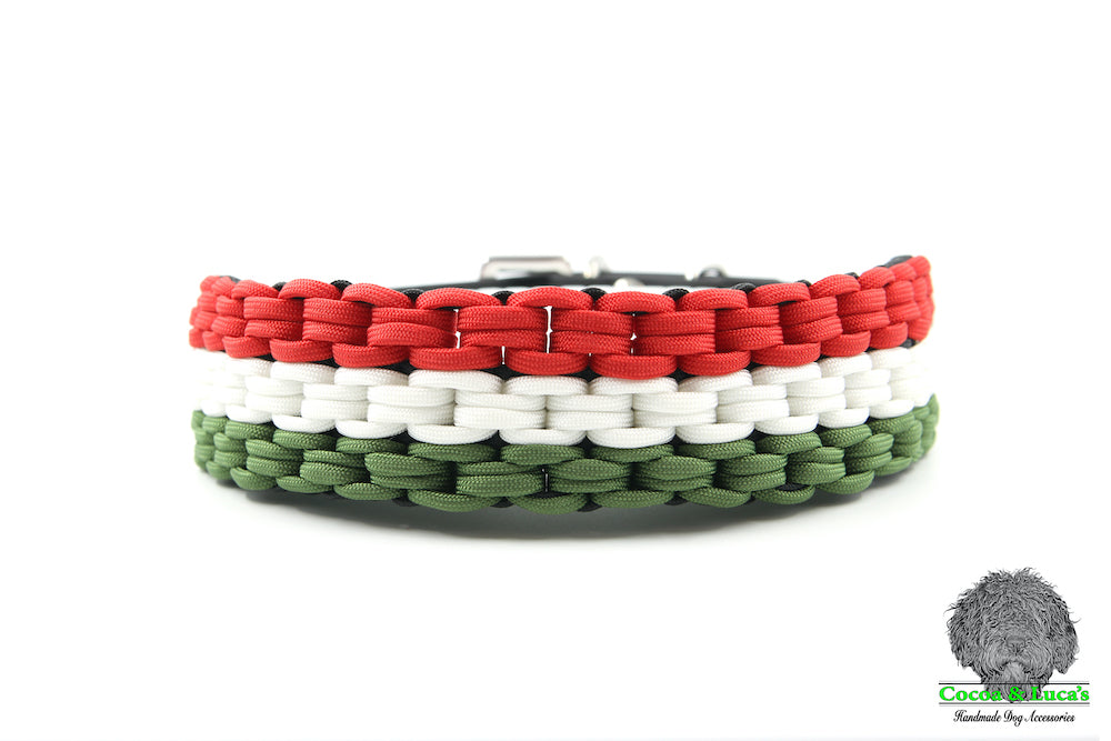'Italian' Adjustable Paracord Dog Collar - Bridle Buckle