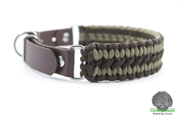 Double Cobra' Adjustable Paracord Dog Collar - Brown – Tuffdogs Stuff